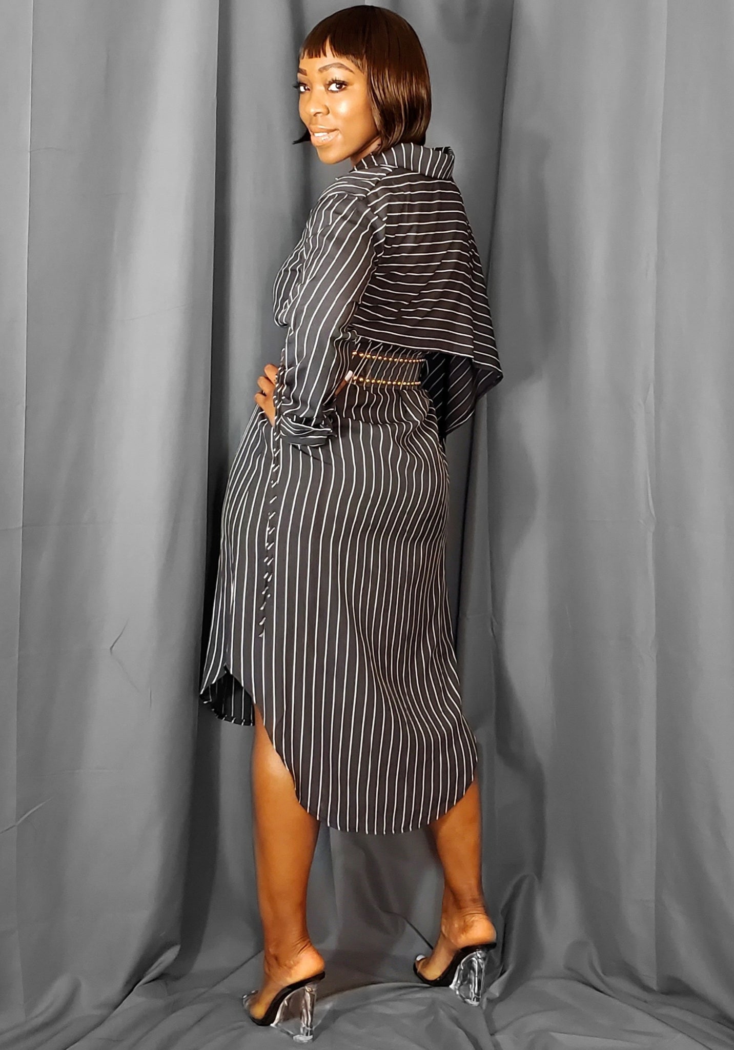 Puff Sleeve Long Button up Shirt Dress (Black) – Beyond Style By Mo Puff Sleeve Long Button up Shirt Dress (Black) – Beyond Style By Mo