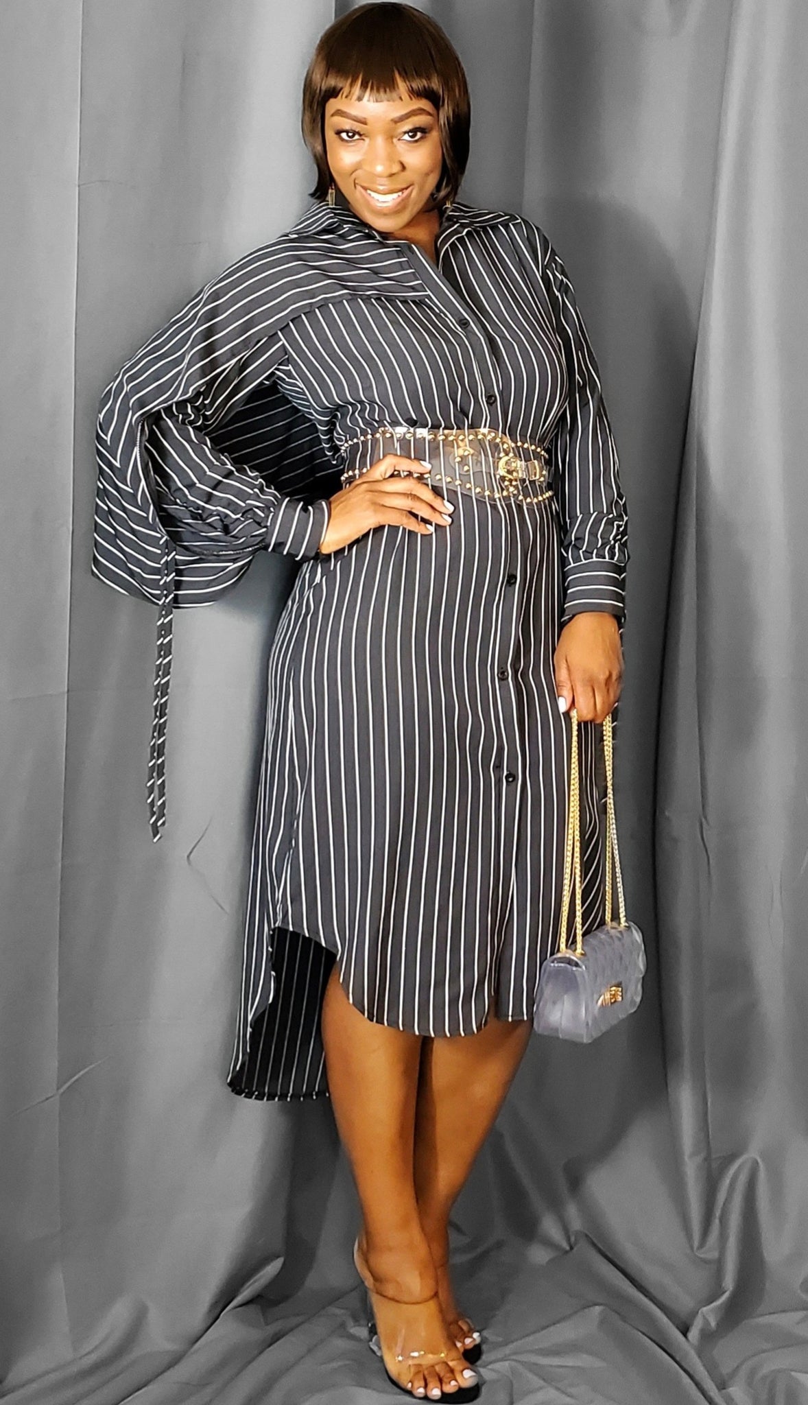 shirt dress loose puff sleeve Puff Sleeve Long Button up Shirt Dress (Black) Beyond Style By Mo shirt dress loose puff sleeve Puff Sleeve Long Button up Shirt Dress (Black) Beyond Style By Mo