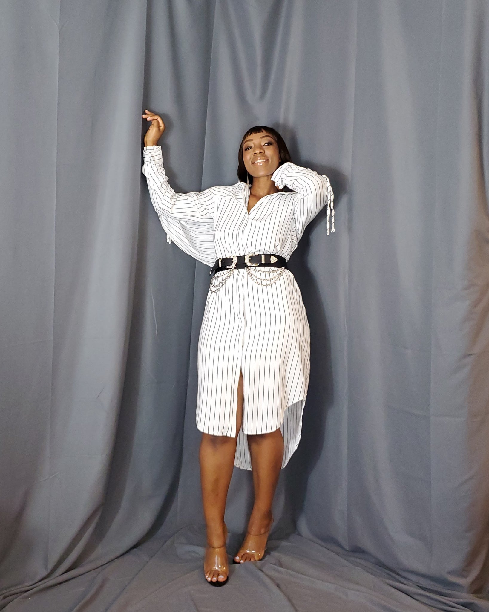 Puff Sleeve Long Button up Shirt Dress (White) – Beyond Style By Mo Puff Sleeve Long Button up Shirt Dress (White) – Beyond Style By Mo